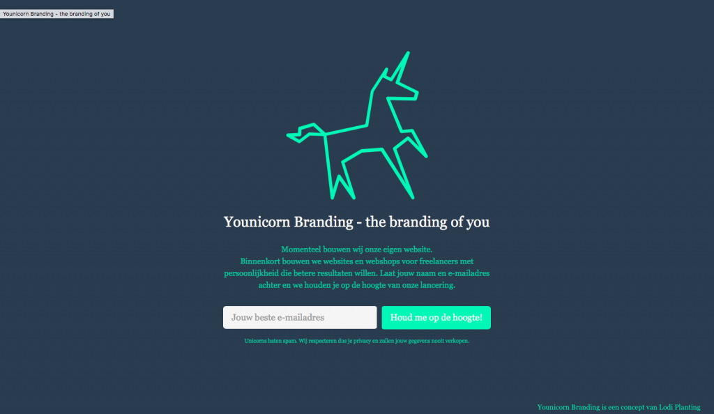 Landingspagina YounicornBranding.com (LodiPlanting.com)